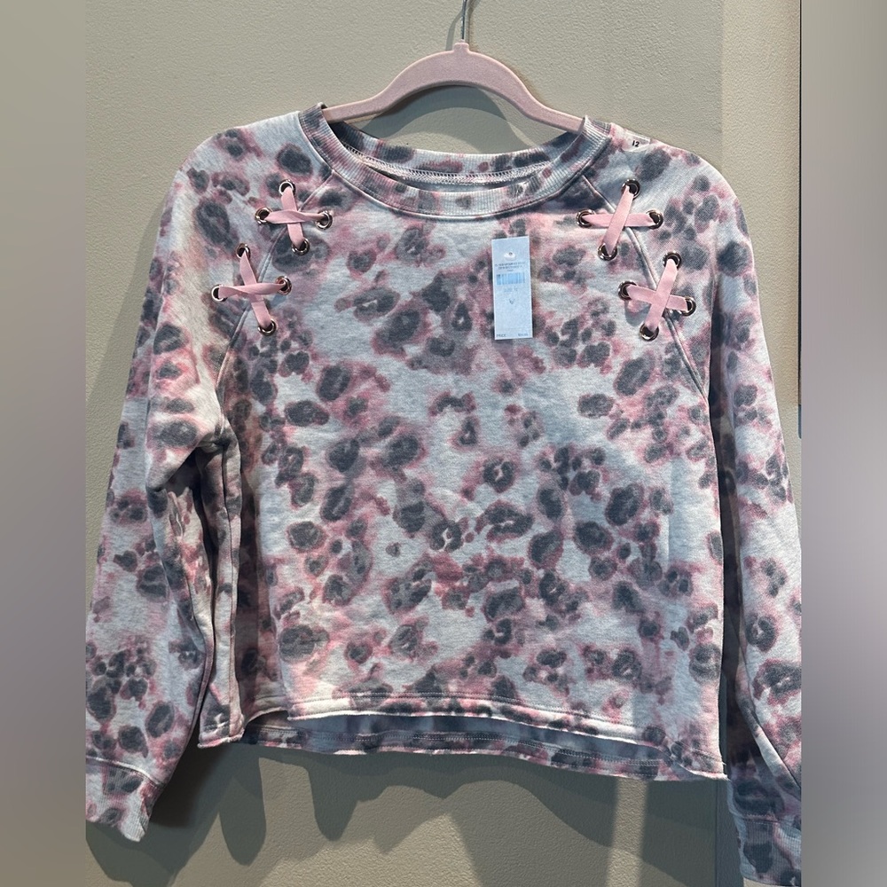 Pink and grey Justice sweatshirt